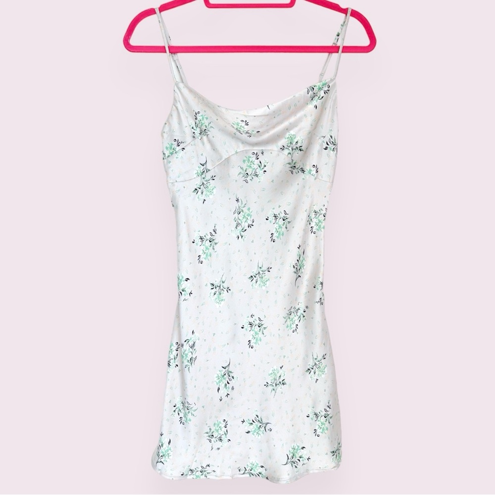 Silky floral slip dress